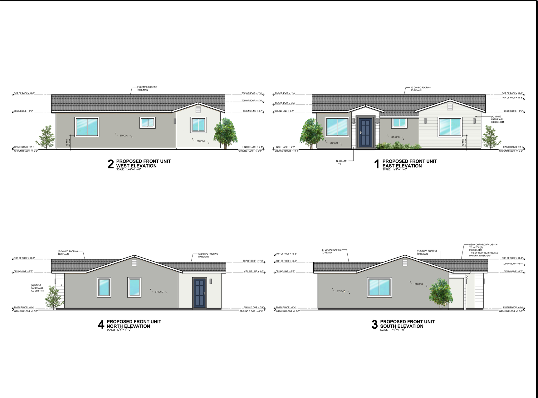 A-2.1 Front Unit Elevations